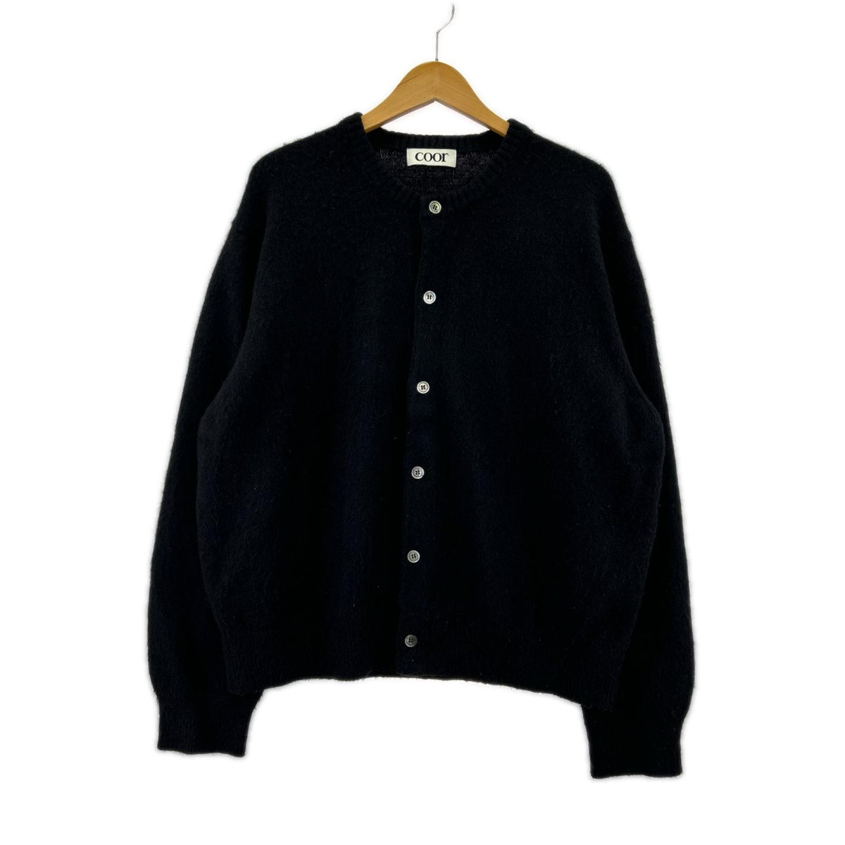 カーディガン COOR RaccoonCropRoundcardigan ブラック