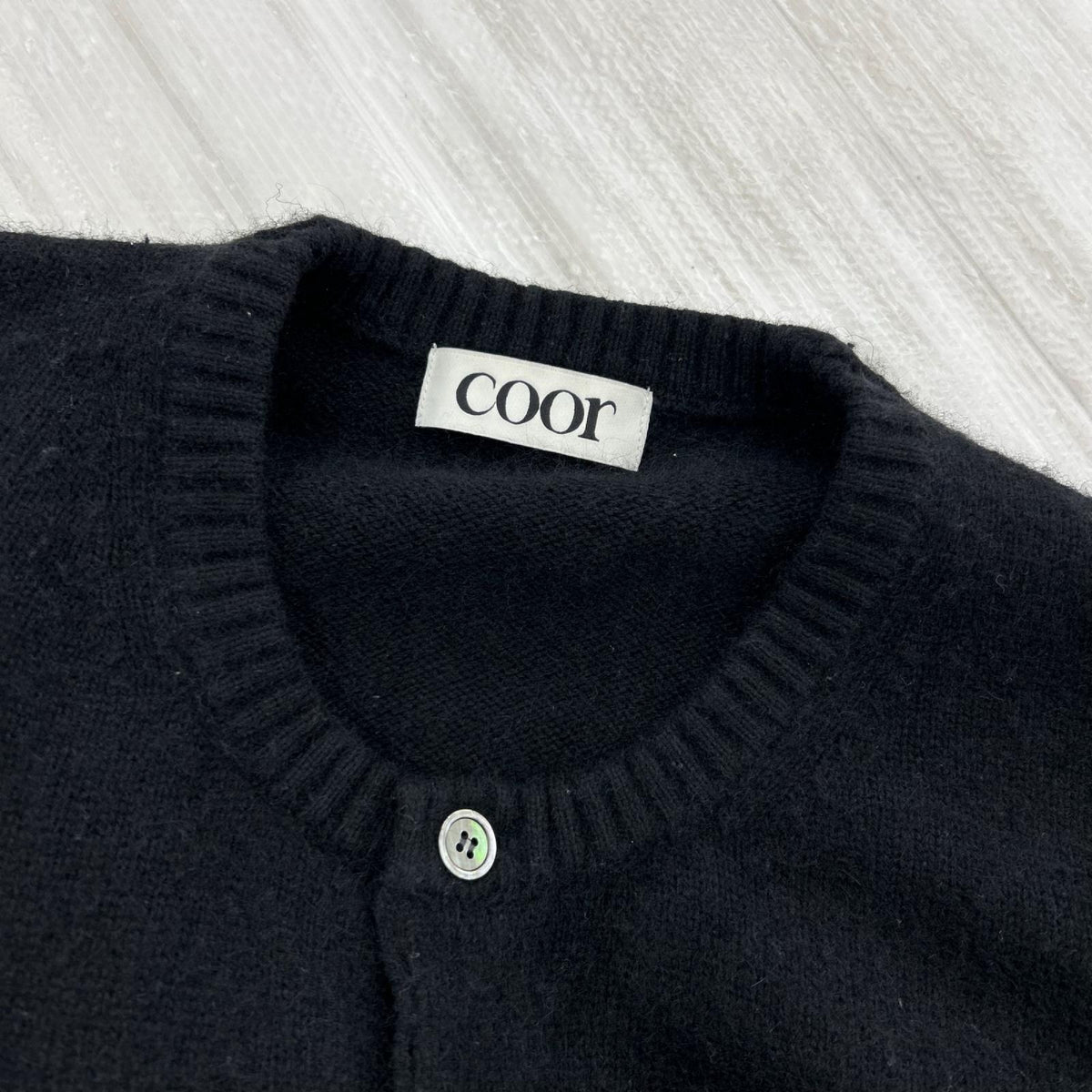 カーディガン COOR RaccoonCropRoundcardigan ブラック