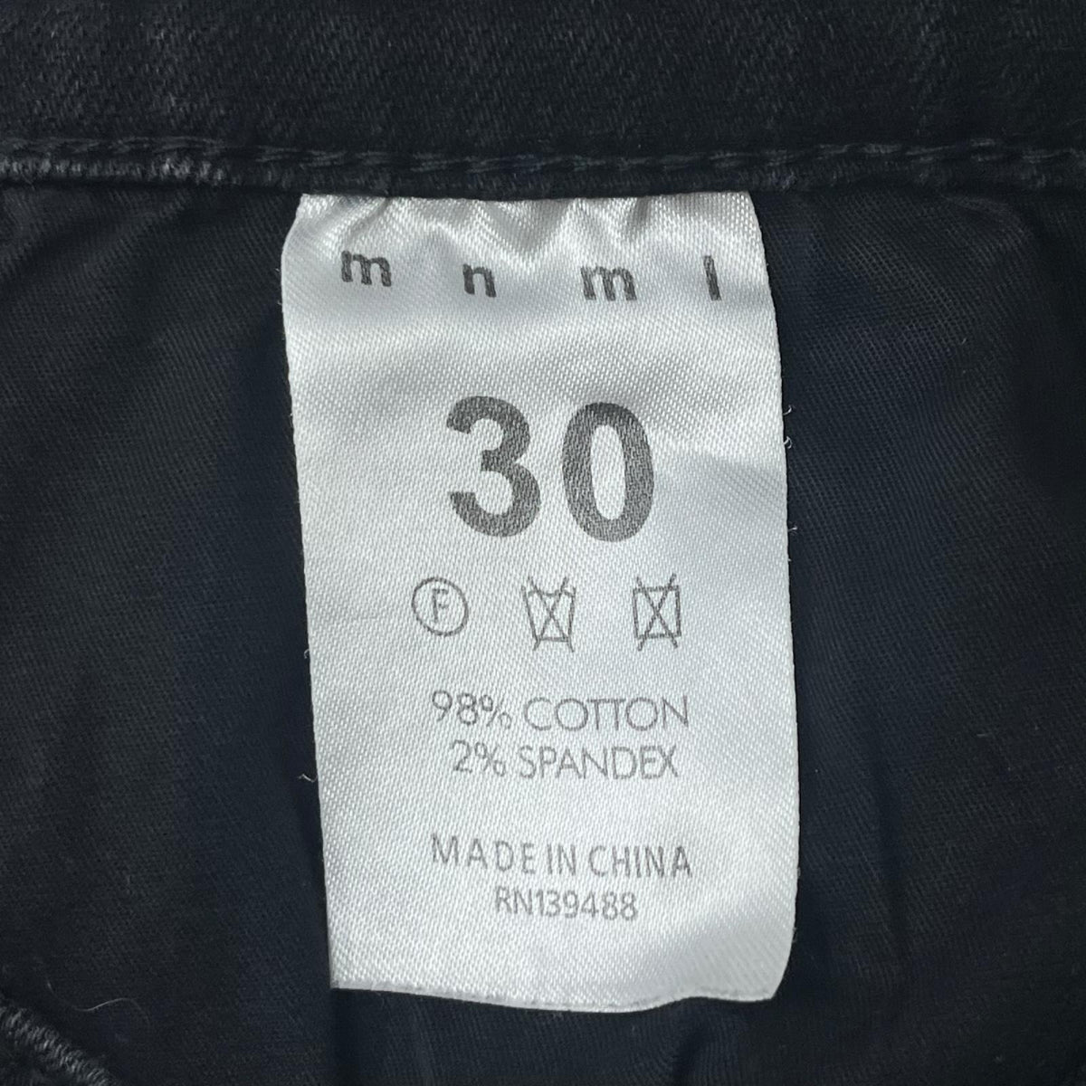 デニムパンツ mnml ﾀﾞﾒｰｼﾞｽｷﾆｰﾃﾞﾆﾑ 32 ﾌﾞﾗｯｸ 32 ブラック