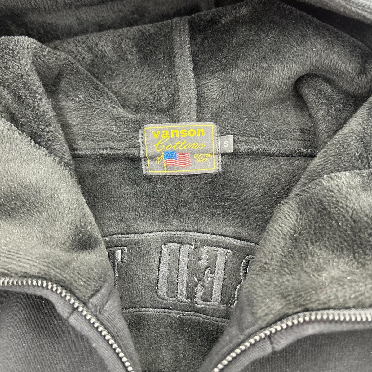 パーカー VANSON ｽｶﾙ刺繍 ﾊｲﾈｯｸｼﾞｯﾌﾟﾊﾟｰｶｰ S 黒 S ブラック