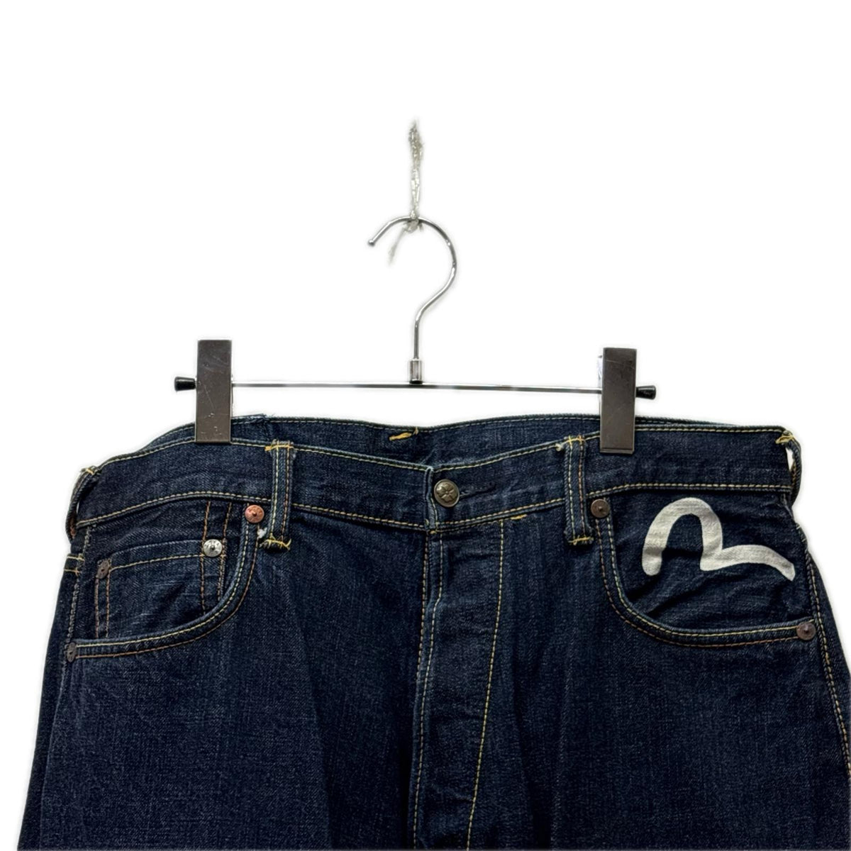 デニムパンツ ﾋﾞｯｸﾞｶﾓﾒ ﾊｰﾌﾒﾆｰﾎﾟｹｯﾄ ﾃﾞﾆﾑﾊﾟﾝﾂ 紺 (W34) 34 ネイビー