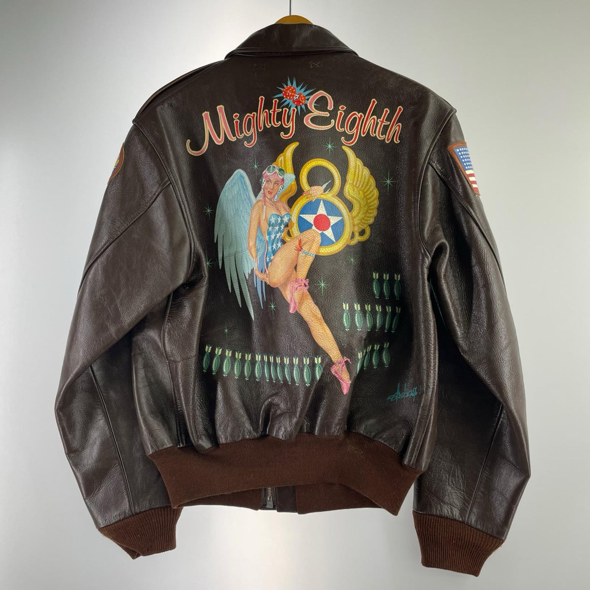 レザージャケット TYPE A-2 ROUGH WEAR MIGHTY EIGHTH (42) 42 ブラウン
