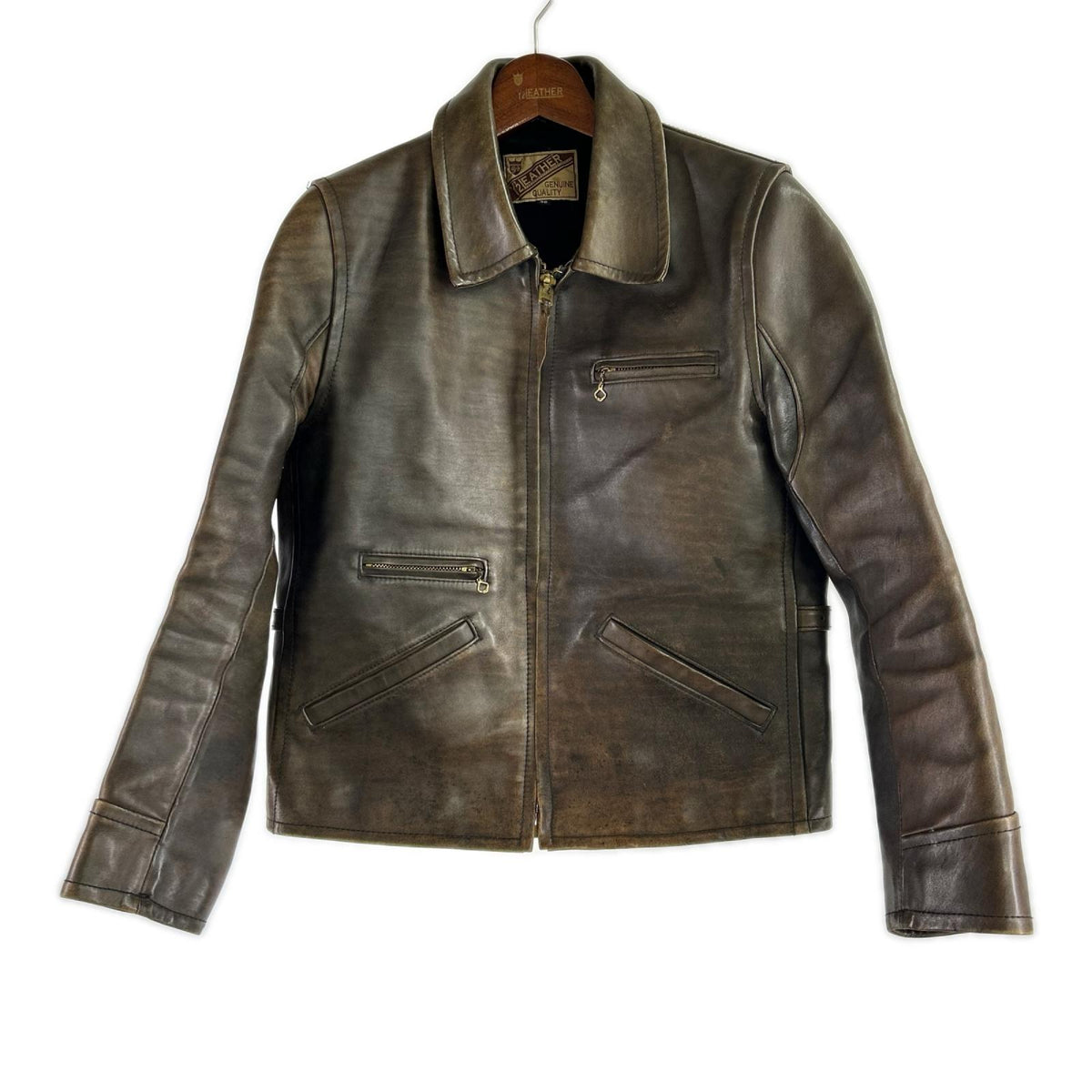 レザージャケット Horsehide ｼﾝｸﾞﾙﾗｲﾀﾞｰｽ 36 ブラウン
