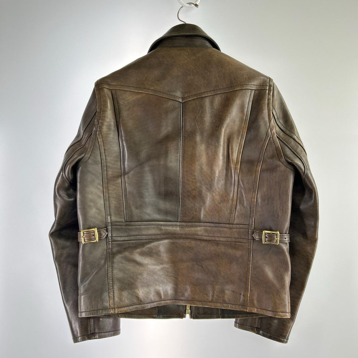 レザージャケット Horsehide ｼﾝｸﾞﾙﾗｲﾀﾞｰｽ 36 ブラウン