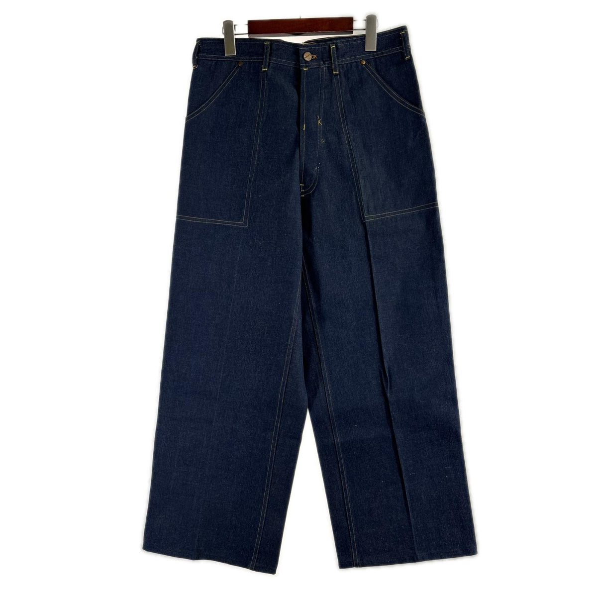 デニムパンツ 60s頃 Columbus デニムベイカーパンツ W33 デッドストック ネイビー
