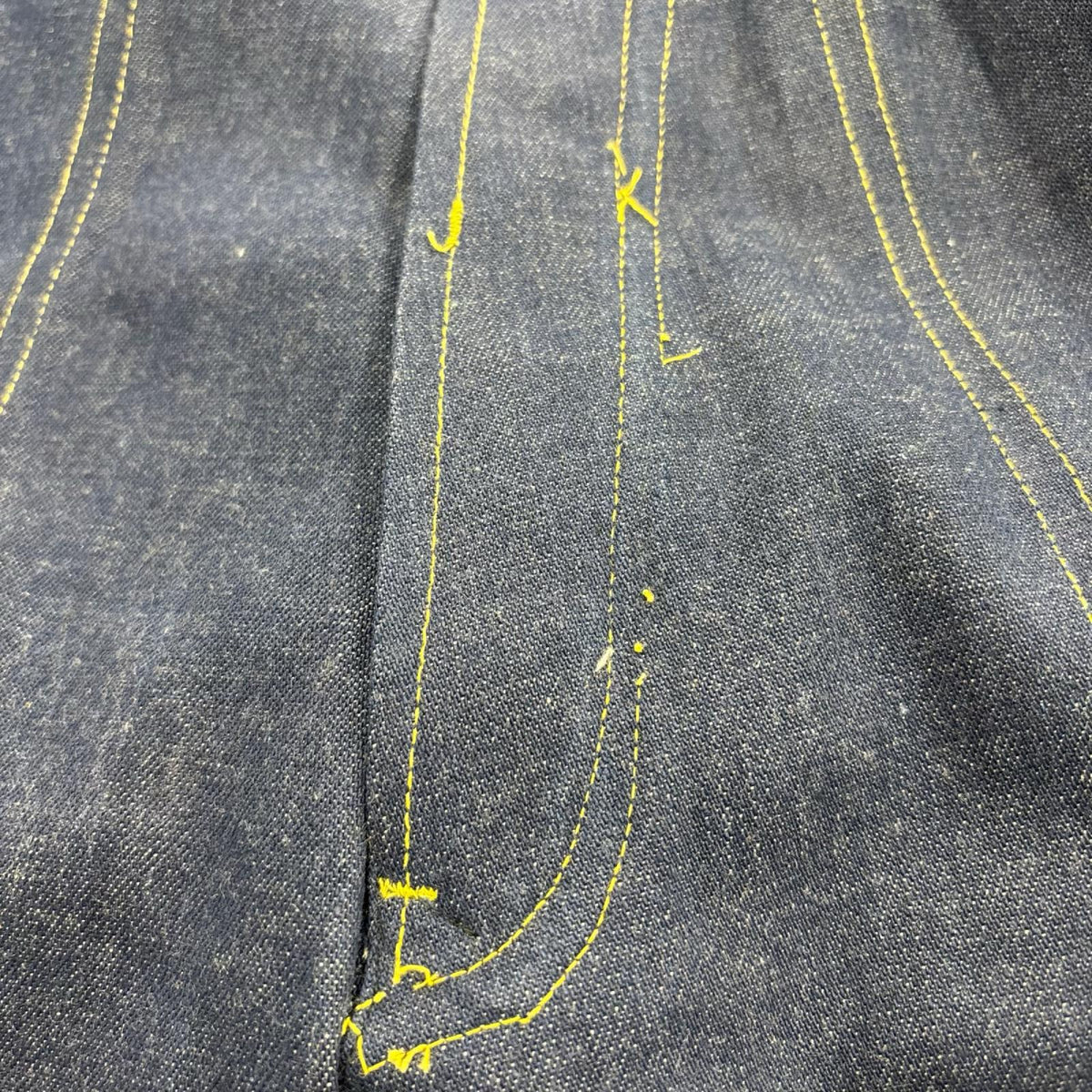 デニムパンツ 60s頃 Columbus デニムベイカーパンツ W33 デッドストック ネイビー