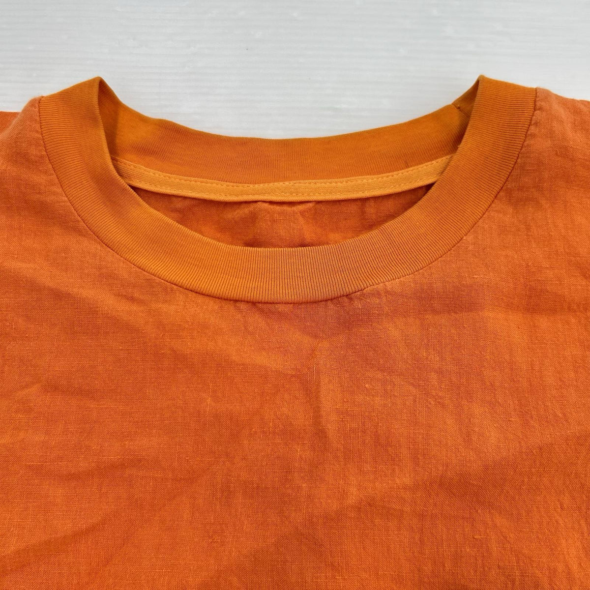 長袖Ｔシャツ リネン 長袖Tシャツ オレンジ L L オレンジ