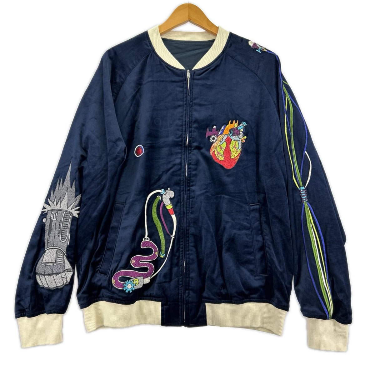 ジャケット リバーシブルスカジャン M M ネイビー