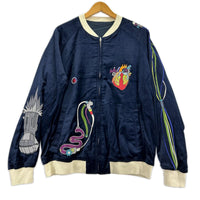 ジャケット リバーシブルスカジャン M M ネイビー