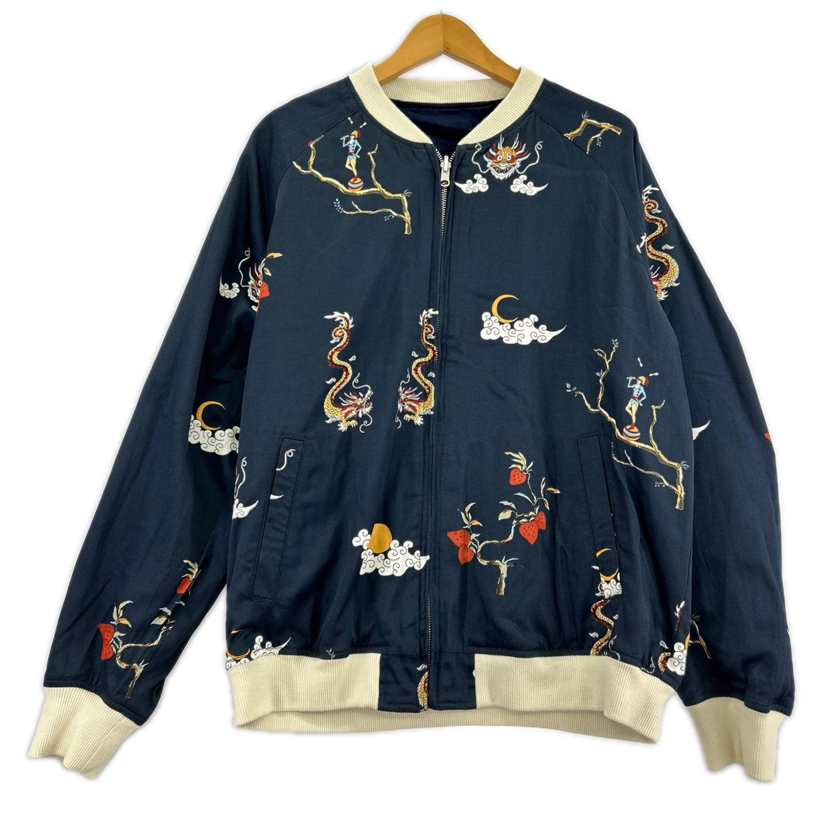 ジャケット リバーシブルスカジャン M M ネイビー