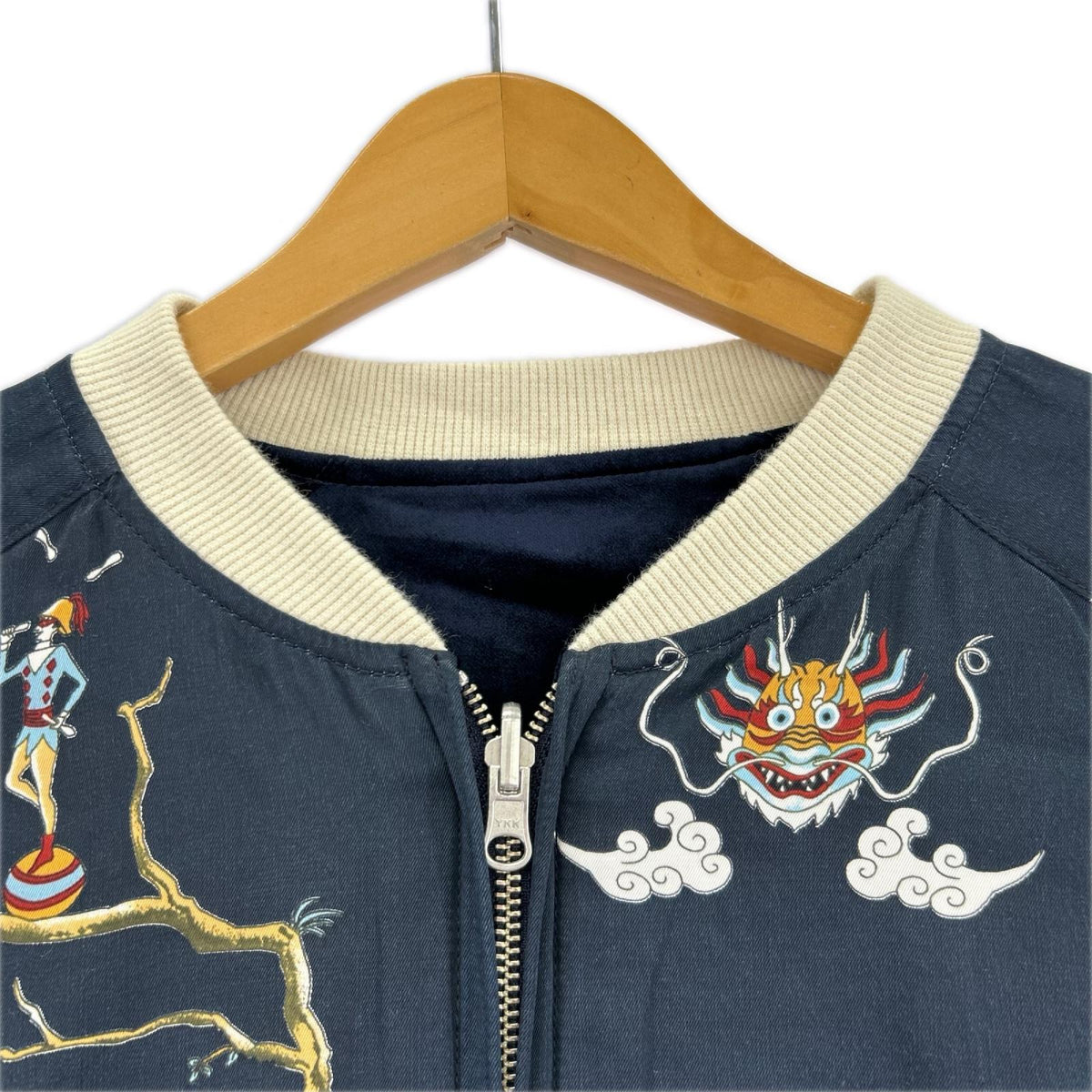 ジャケット リバーシブルスカジャン M M ネイビー