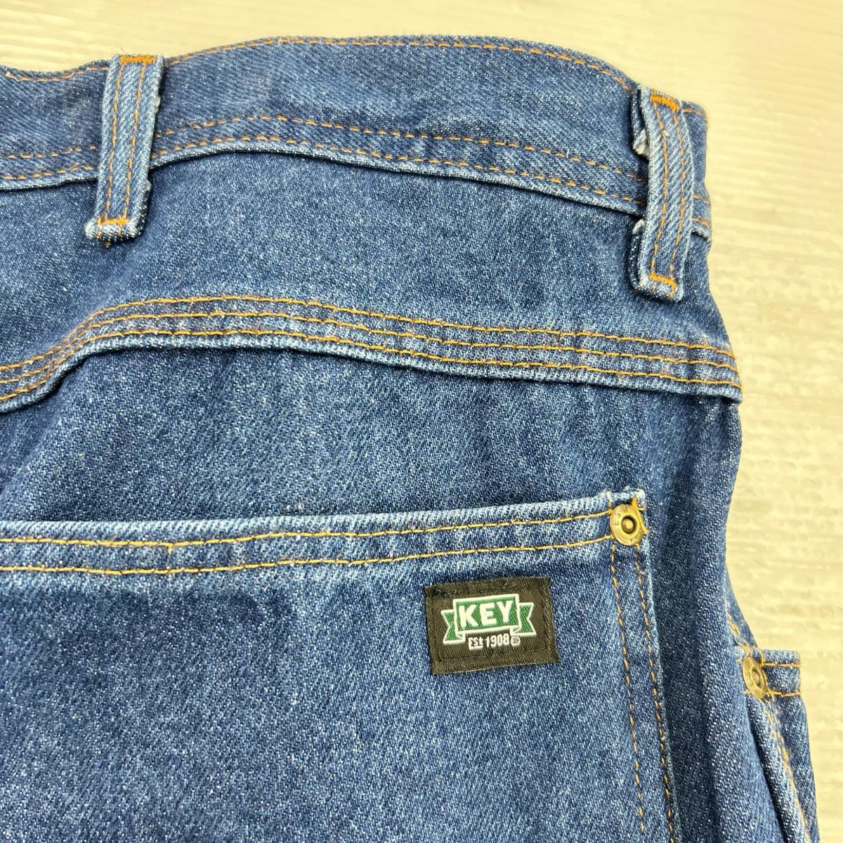デニムパンツ KEY ﾀﾞﾌﾞﾙﾆｰﾍﾟｲﾝﾀｰﾊﾟﾝﾂ (W40L32) 40 ブルー