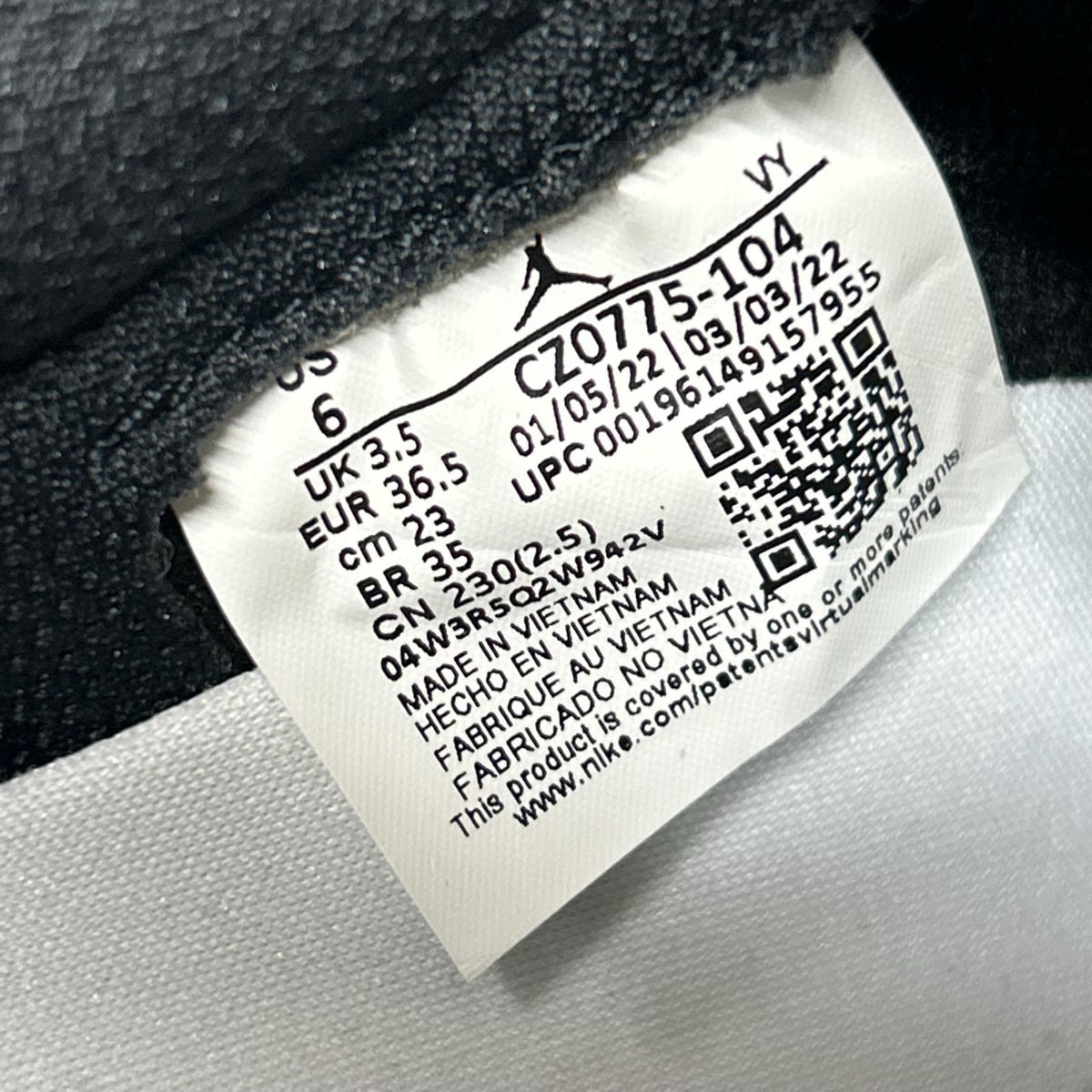 スニーカー AIR JORDAN 1 25 23cm (US5 UK4 1/2 EU36)