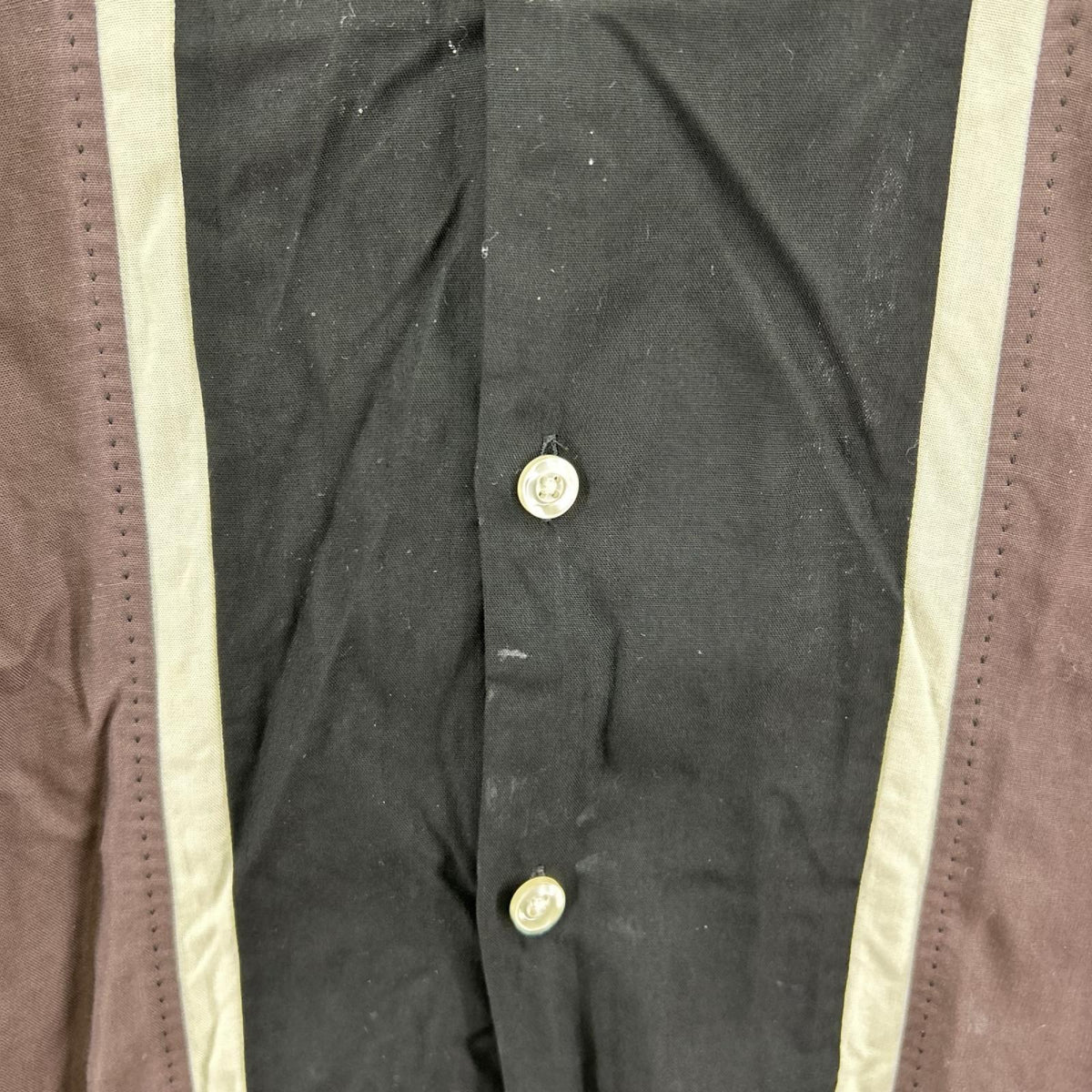 長袖シャツ WACKO MARIA 2TONE 50s SHIRT L ﾌﾞﾗｯｸ×ﾌﾞﾗｳﾝ L