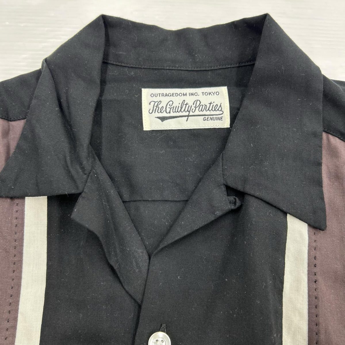 長袖シャツ WACKO MARIA 2TONE 50s SHIRT L ﾌﾞﾗｯｸ×ﾌﾞﾗｳﾝ L