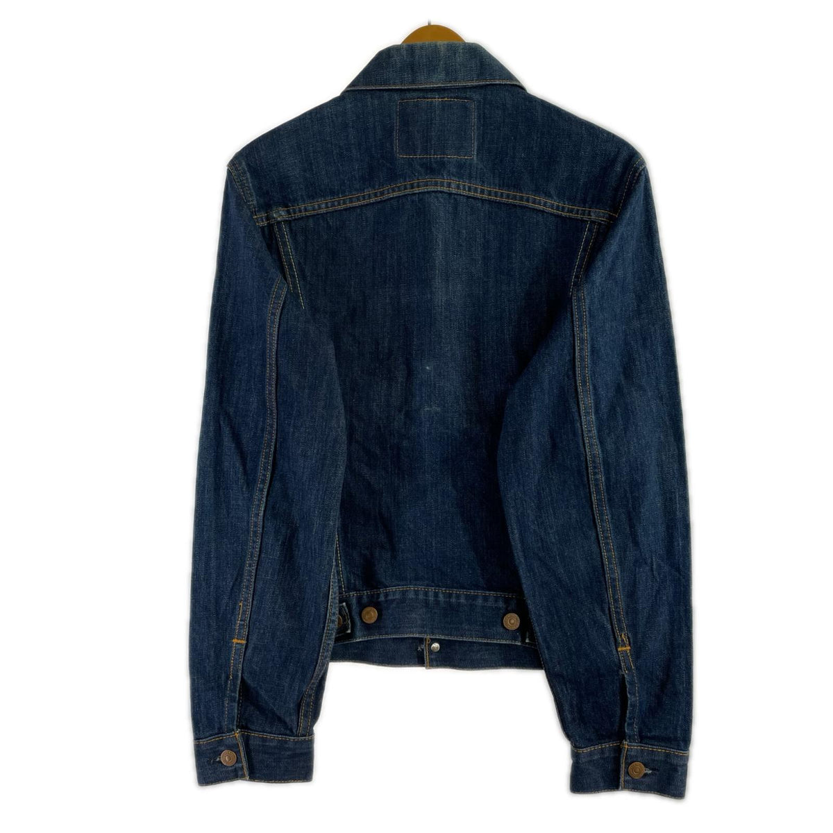 デニムジャケット 00s 70505-0217 刻印555 ﾚｲﾝﾎﾞｰｽﾃｯﾁ 36 ネイビー