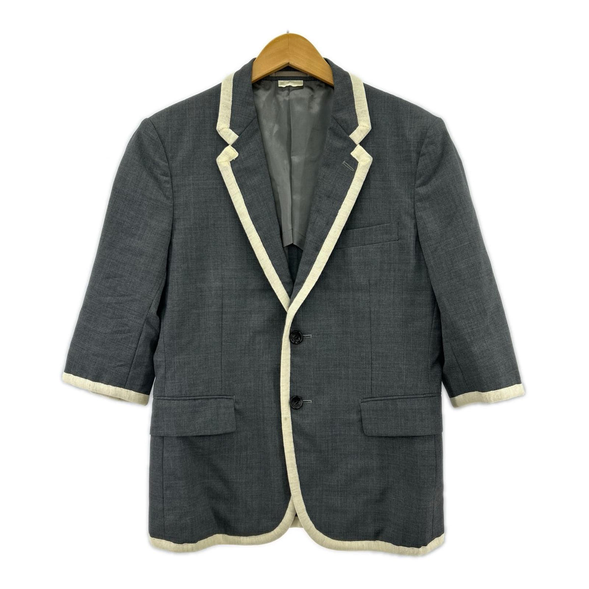 ジャケット HOMME PLUS 7分袖ﾃｰﾗｰﾄﾞｼﾞｬｹｯﾄ M グレー