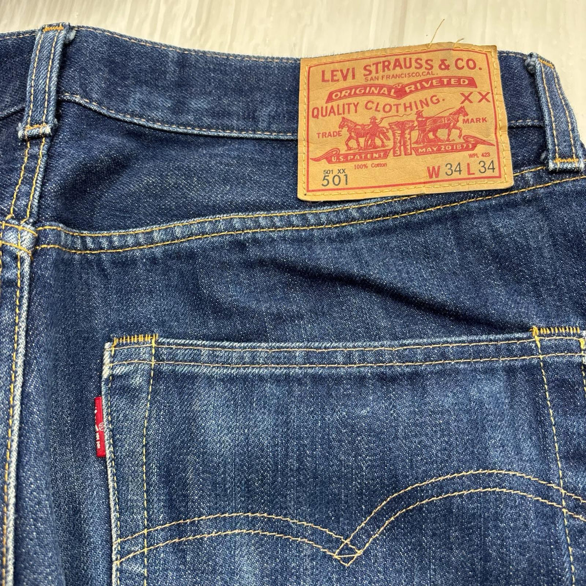 デニムパンツ 1966model RIGID W34 34 ブルー