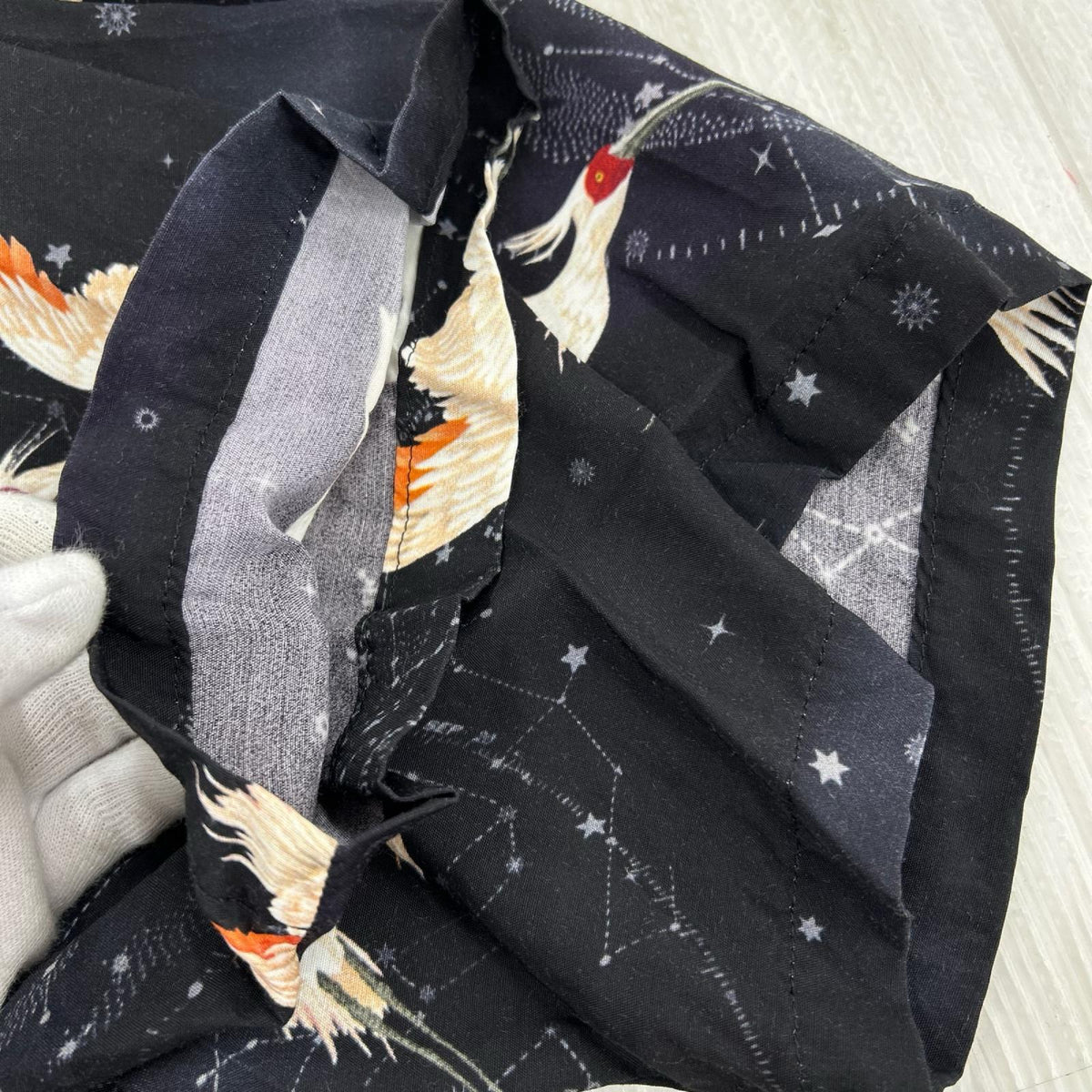 半袖シャツ NIPOALOHA 朱鷺 TOKI SHORT SLEEVE SHIRT 黒 ブラック
