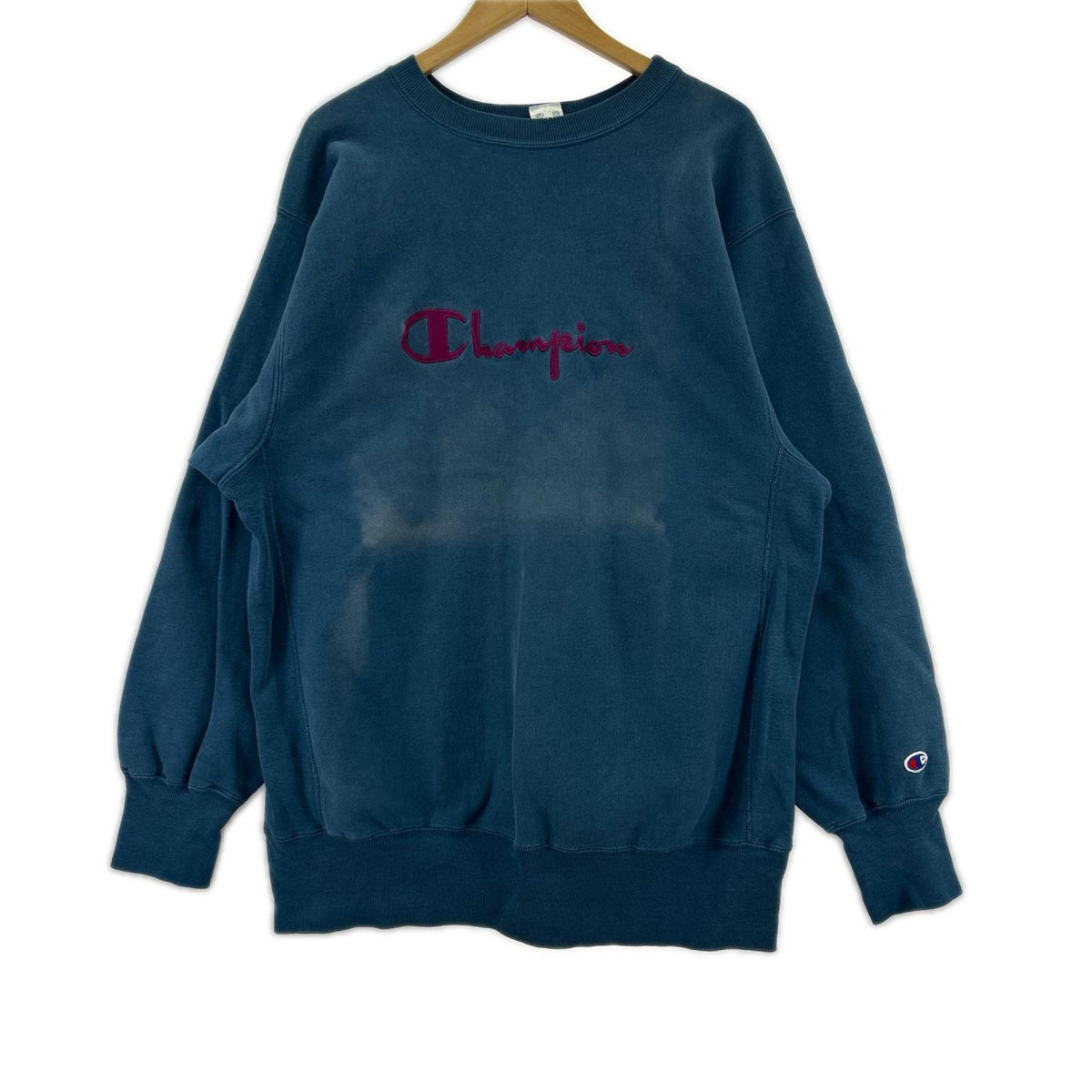 スウェット USA製 REVERSE WEAVE ﾛｺﾞ ｽｳｪｯﾄ ﾈｲﾋﾞｰ XXL ブルー