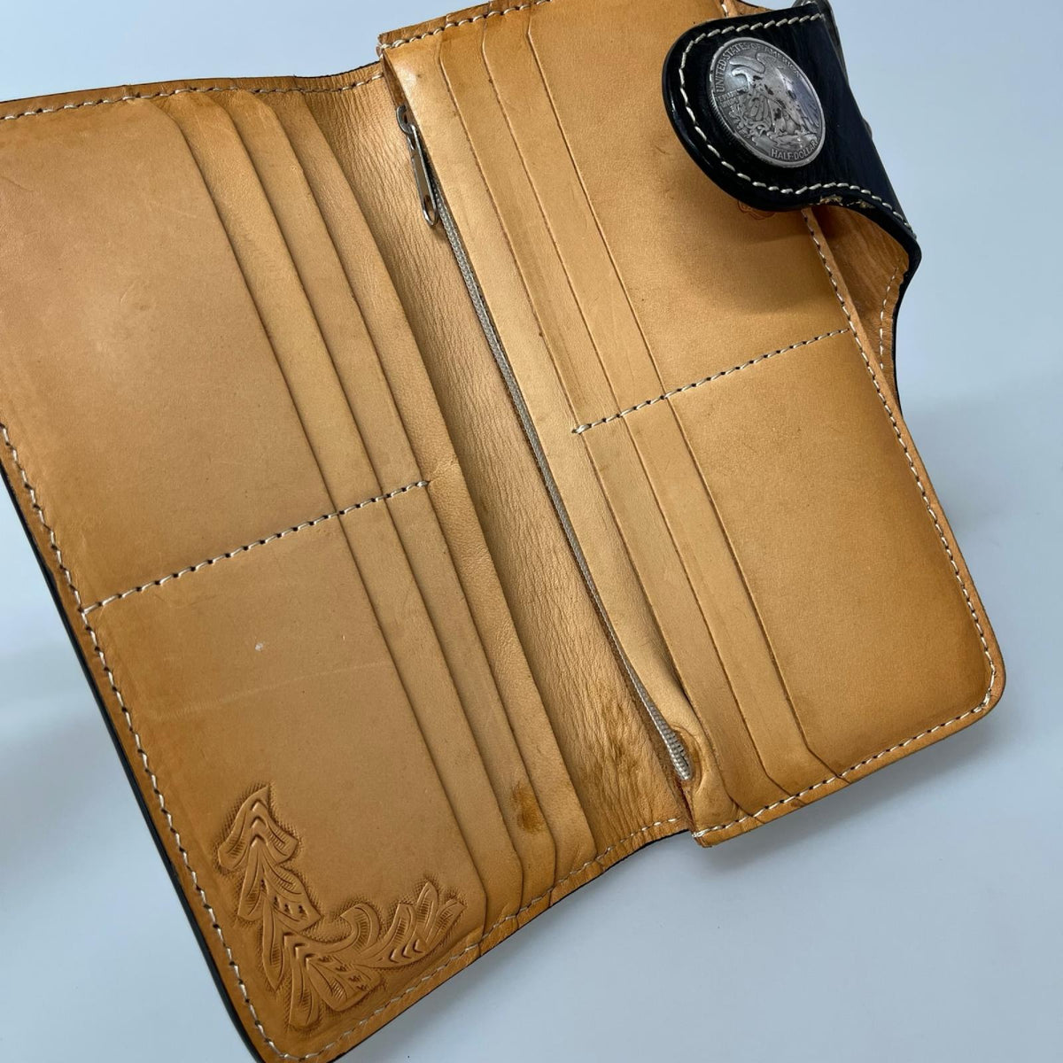 長財布 BRITISH GREEN ｺﾝﾁｮ ﾚｻﾞｰ ｳｫﾚｯﾄ ブラック