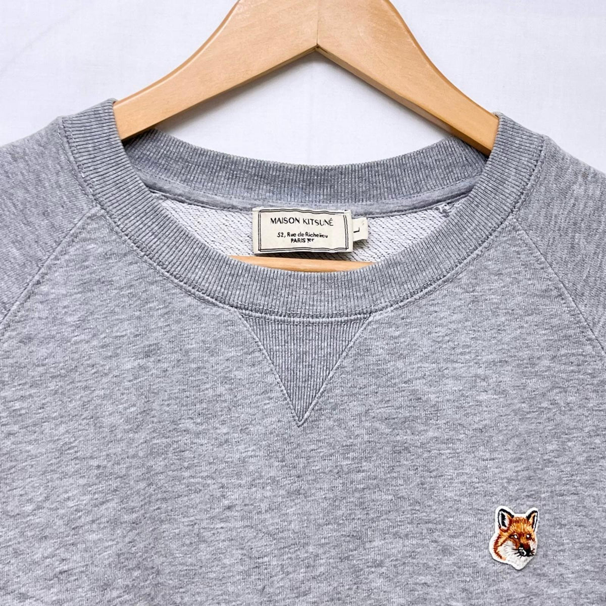 スウェット MAISON KITSUNE SWEAT SHIRT FOX HEAD PATCH L ｸﾞﾚｰ L グレー