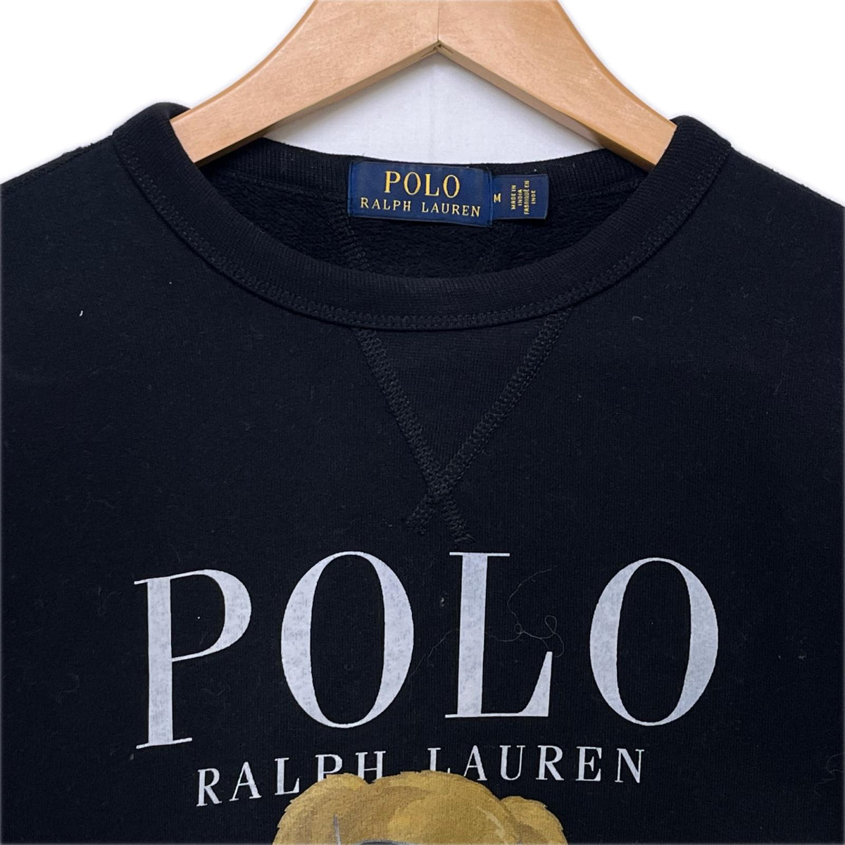 スウェット POLO RALPH LAUREN ﾎﾟﾛﾍﾞｱ ﾗﾙﾌｶﾌｪ ﾌﾟﾘﾝﾄｽｳｪｯﾄ M ﾌﾞﾗｯｸ M ブラック