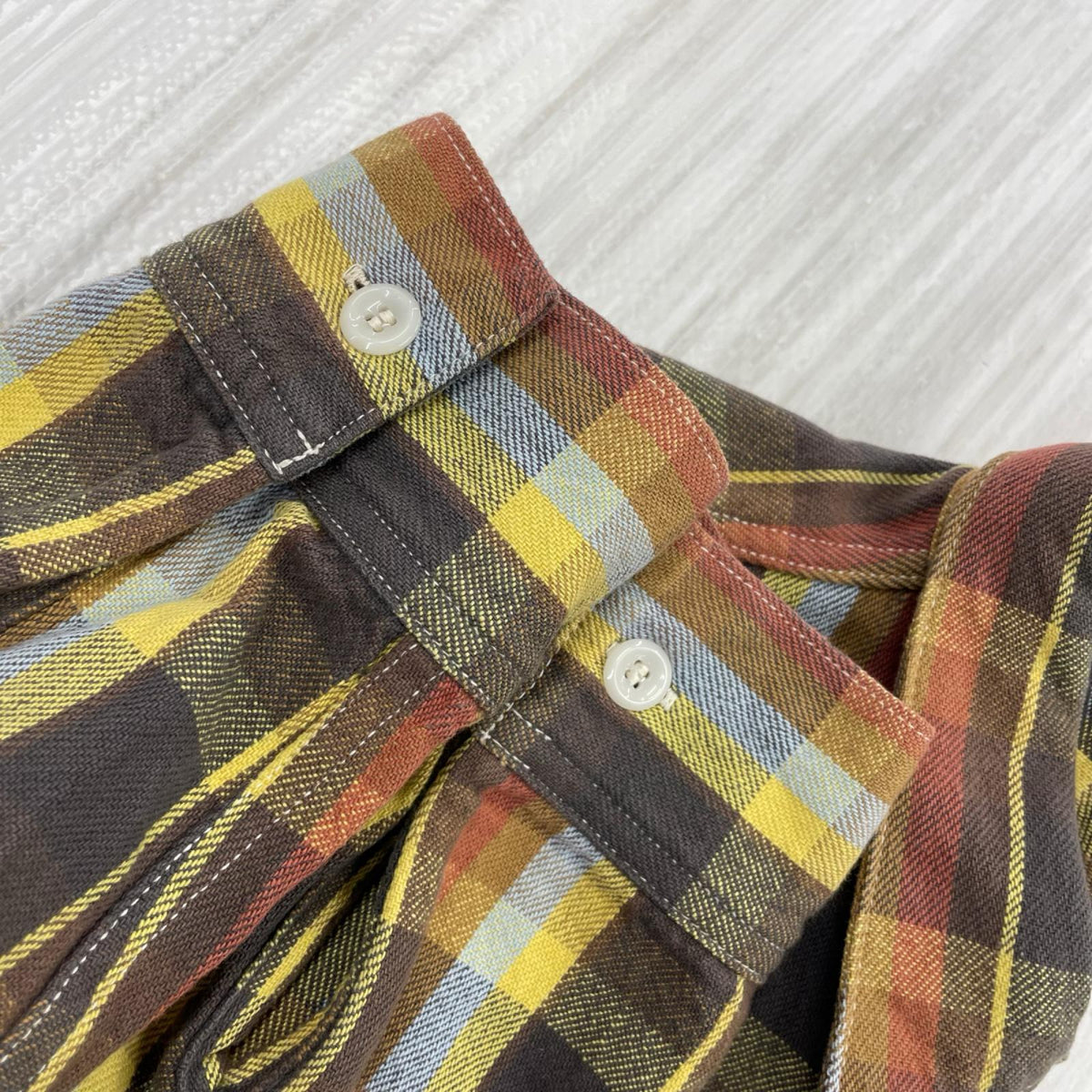 長袖シャツ 8 HOUR UNION SIZE:17 ﾌﾞﾗｳﾝ/ｲｴﾛｰ