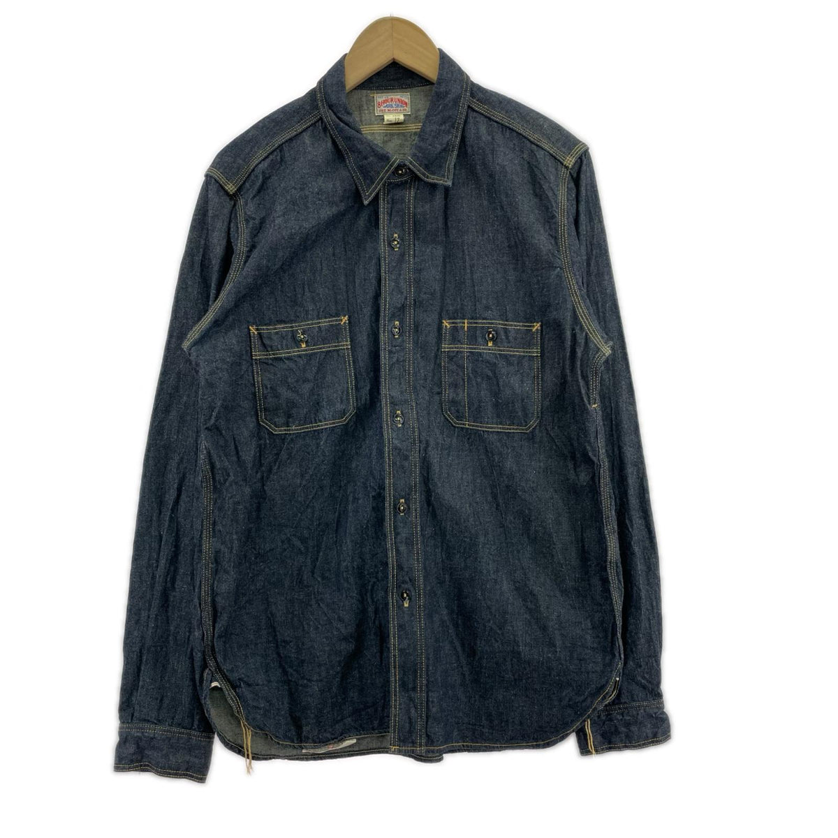 長袖シャツ 8 HOUR UNION ﾃﾞﾆﾑｼｬﾂ SIZE:17 ネイビー