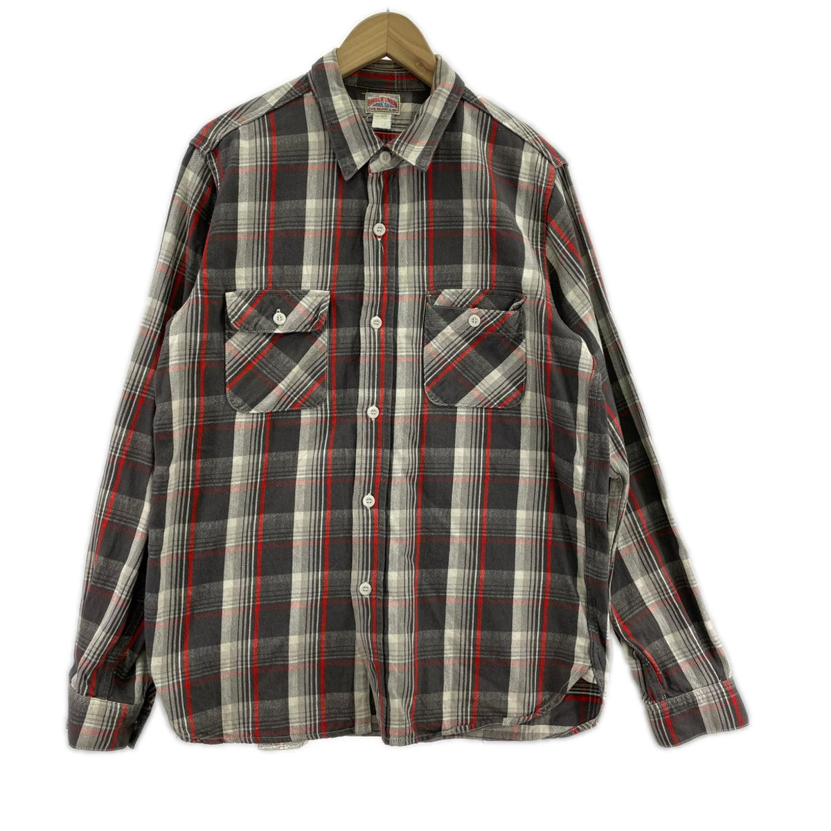 長袖シャツ ﾌﾗﾝﾈﾙﾁｪｯｸｼｬﾂ SIZE:17 グレー