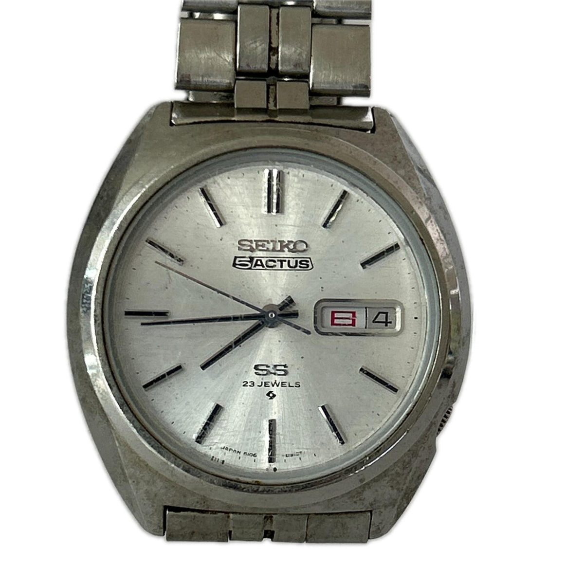 腕時計 SEIKO 5 ACTUS 自動巻き 6106-8670 シルバー