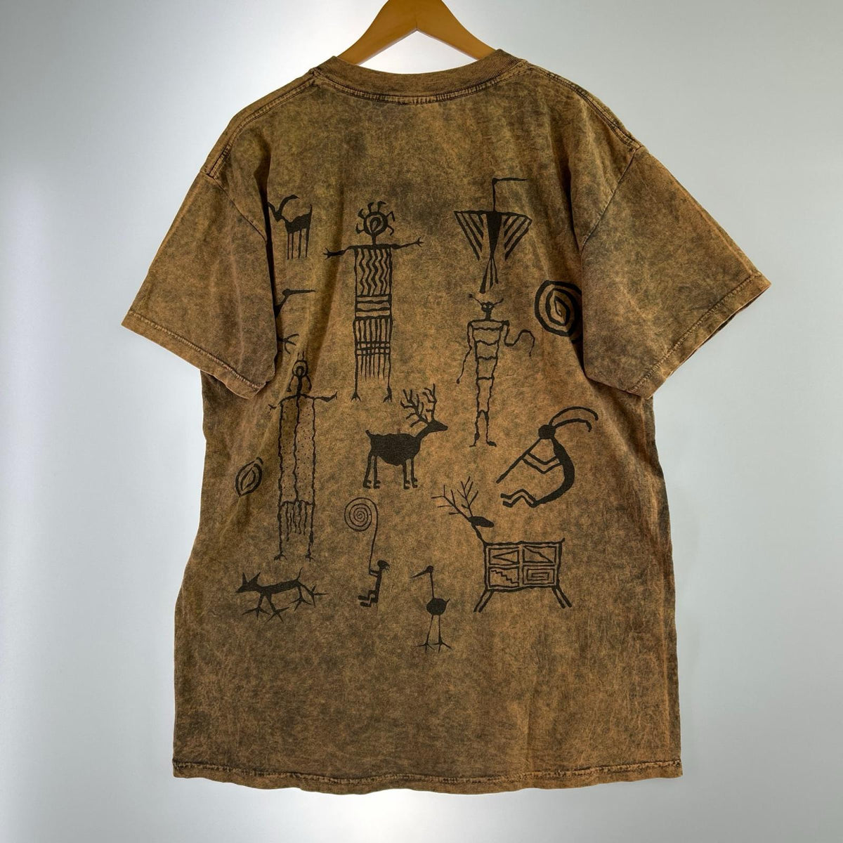 半袖Ｔシャツ 00s GILDANﾎﾞﾃﾞｨ 古代壁画 ﾌﾞﾗｳﾝ (L) L ブラウン