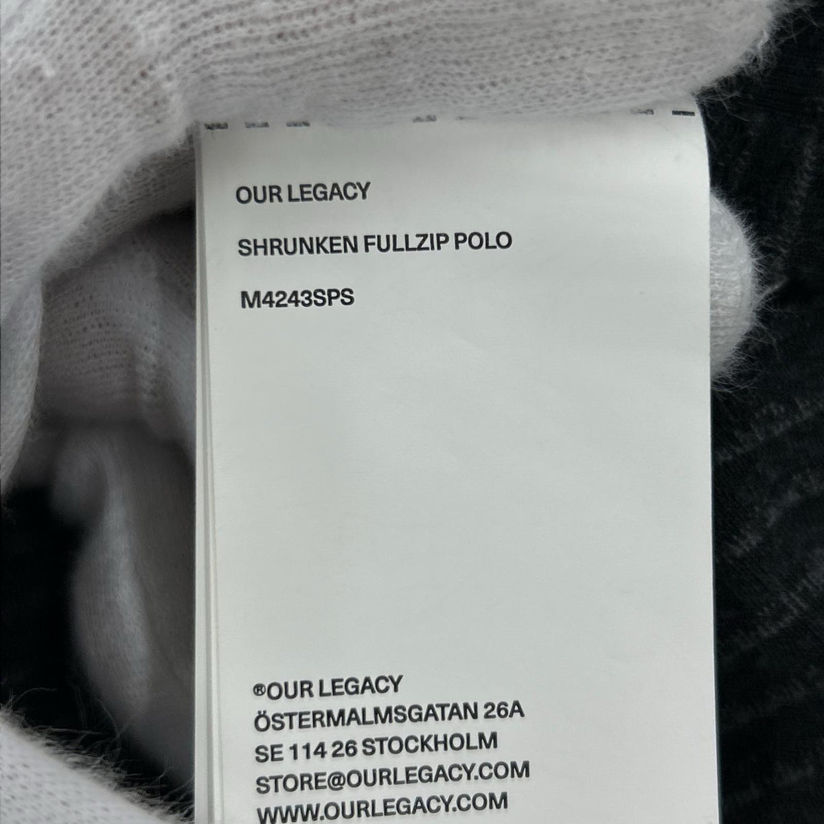 スウェット SHRUNKEN FULLZIP P0L0 46 ブラック