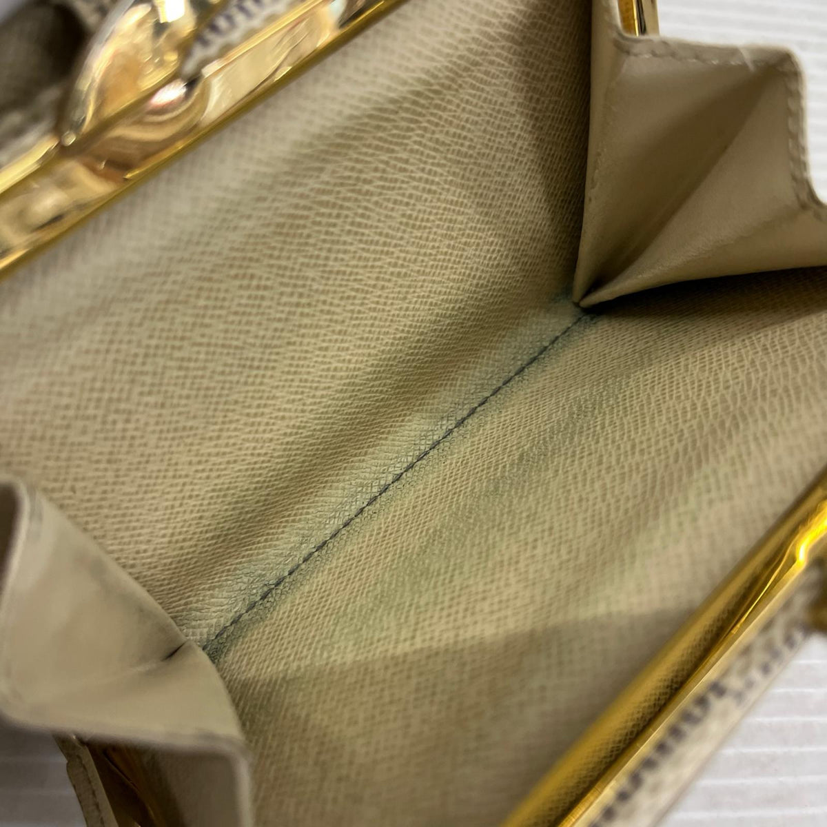 二つ折り財布　ダミエ アズール