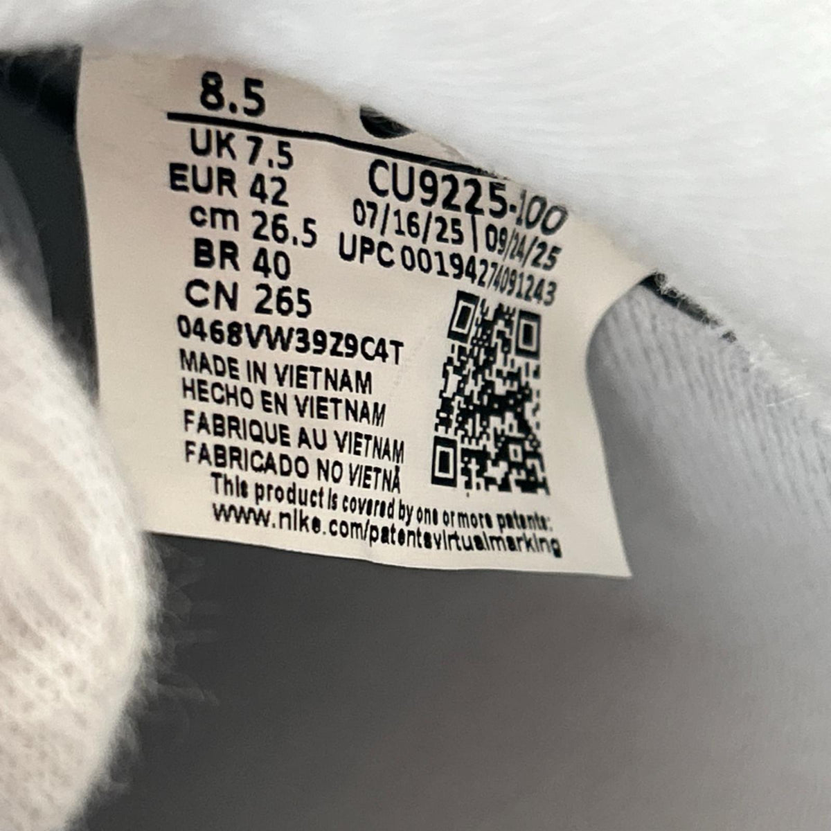 スニーカー Supreme × Nike Air Force 1 Low "White" 26.5cm (US8 1/2 UK8 EU43) ホワイト