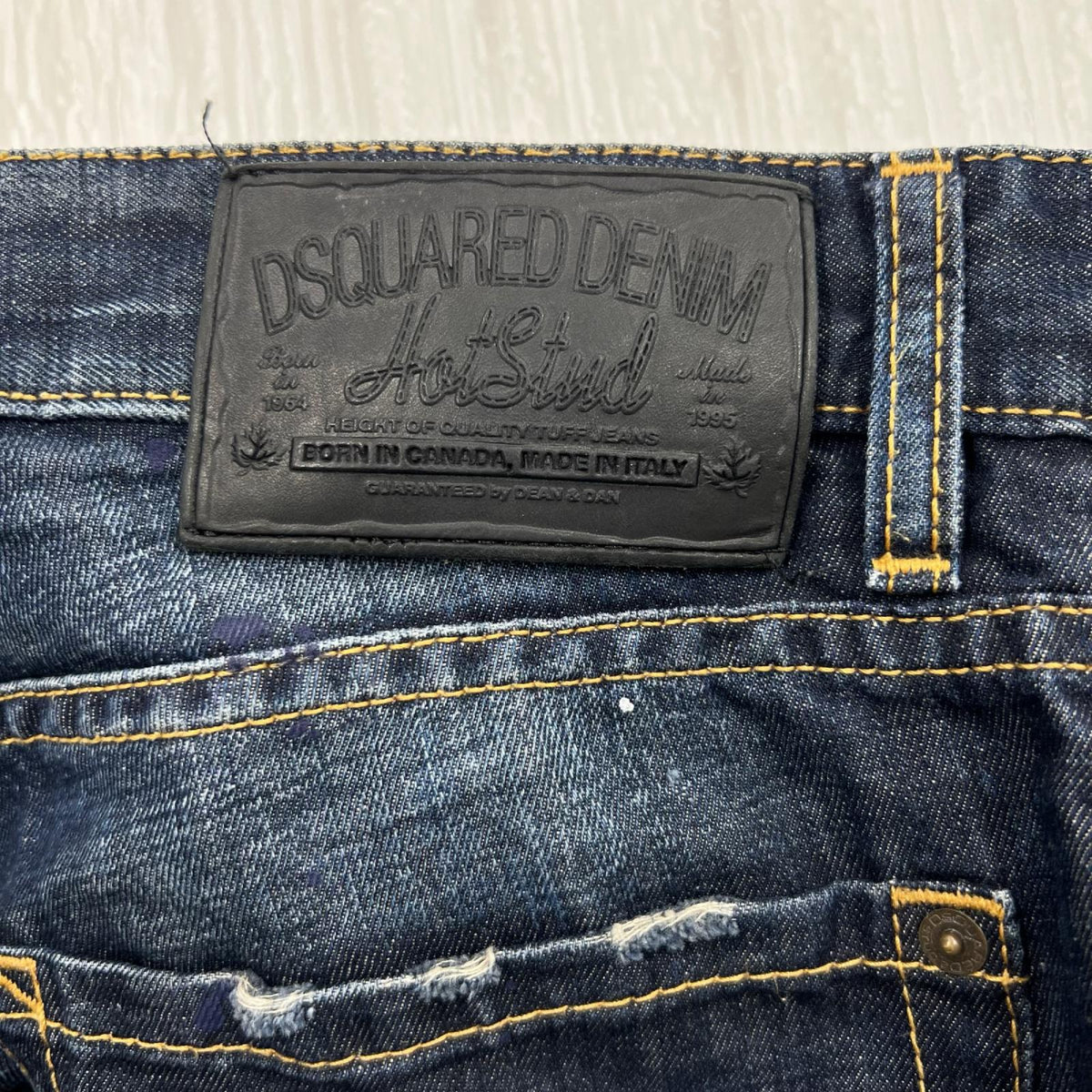 デニムパンツ ﾍﾟｲﾝﾄ加工ﾃﾞﾆﾑﾊﾟﾂ　46 46