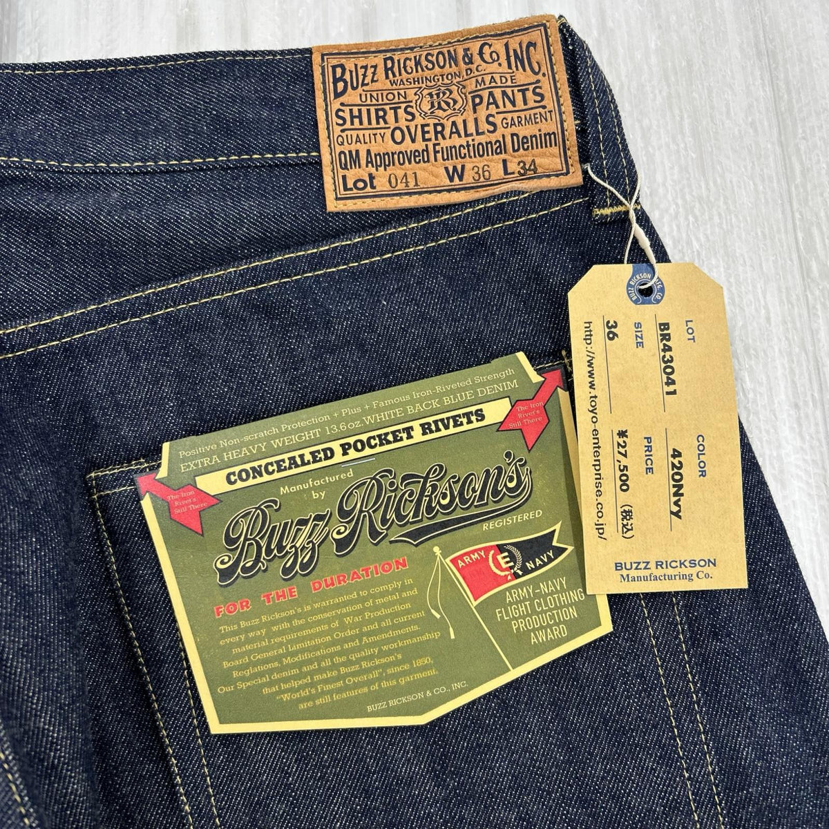 デニムパンツ WORLD WAR II WAIST OVERALLS/36 ネイビー