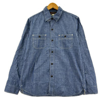 長袖シャツ FREEWHEELERS ﾏﾁ付き ｼｬﾝﾌﾞﾚｰｼｬﾂ 15 ﾌﾞﾙｰ ブルー