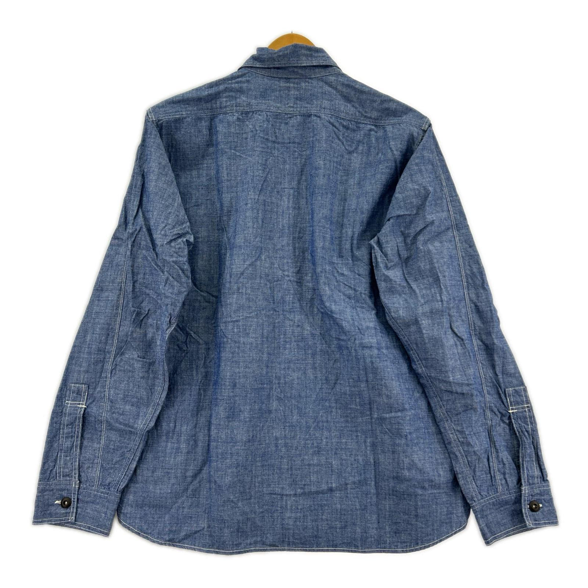 長袖シャツ FREEWHEELERS ﾏﾁ付き ｼｬﾝﾌﾞﾚｰｼｬﾂ 15 ﾌﾞﾙｰ ブルー