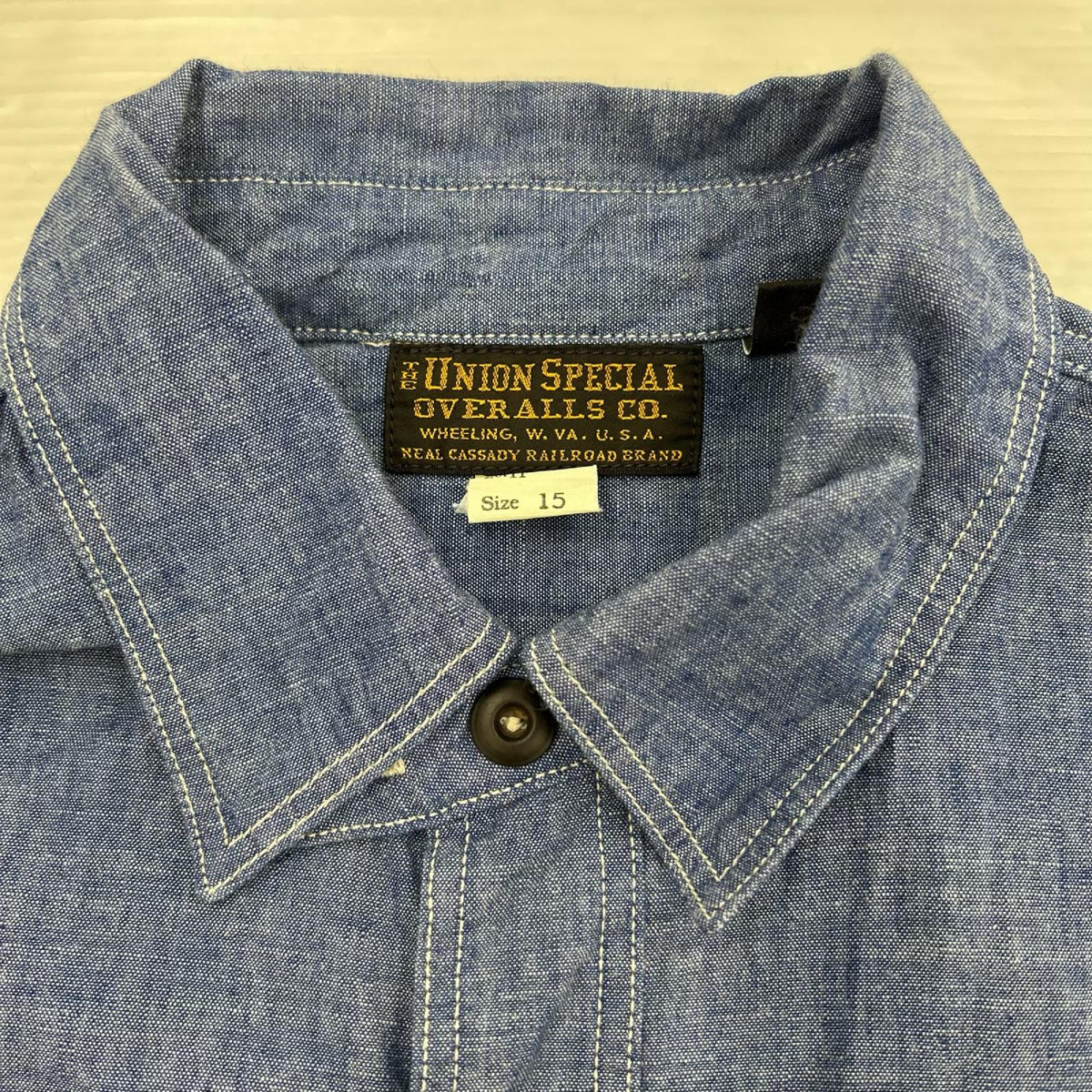 長袖シャツ FREEWHEELERS ﾏﾁ付き ｼｬﾝﾌﾞﾚｰｼｬﾂ 15 ﾌﾞﾙｰ ブルー