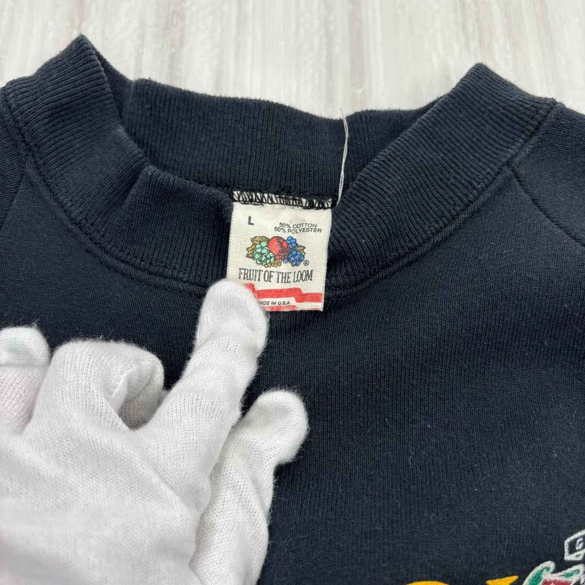 スウェット 80s ｲﾝｸﾞﾘｯｼｭﾌﾟﾘﾝﾄｽｳｪｯﾄ USA製 L BLK L ブラック