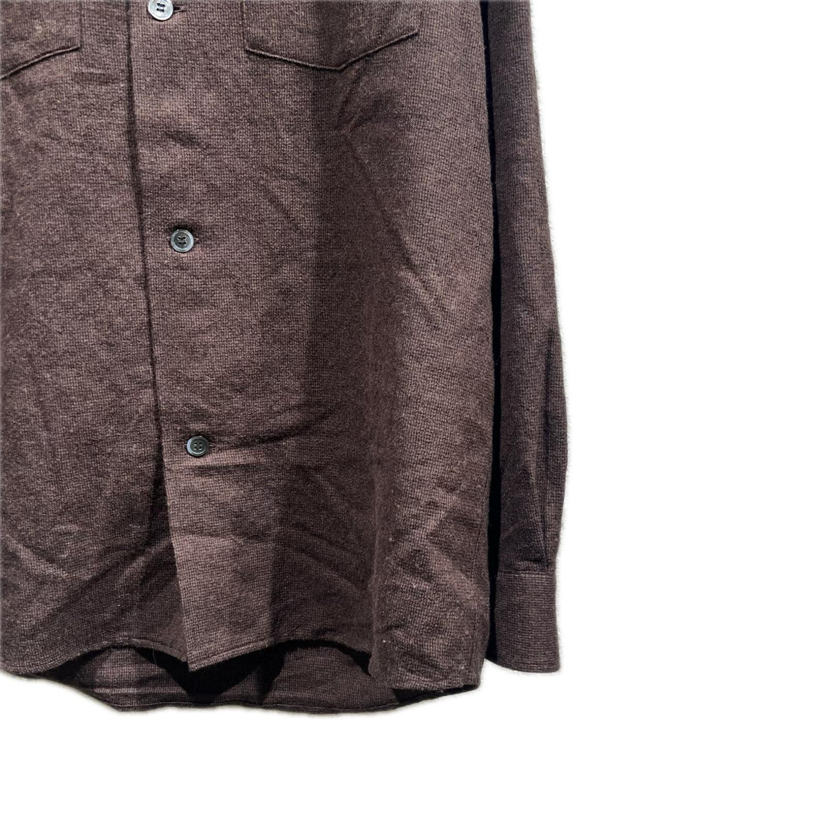 長袖シャツ ENCOMING 25AW ウールオープンカラー長袖シャツ