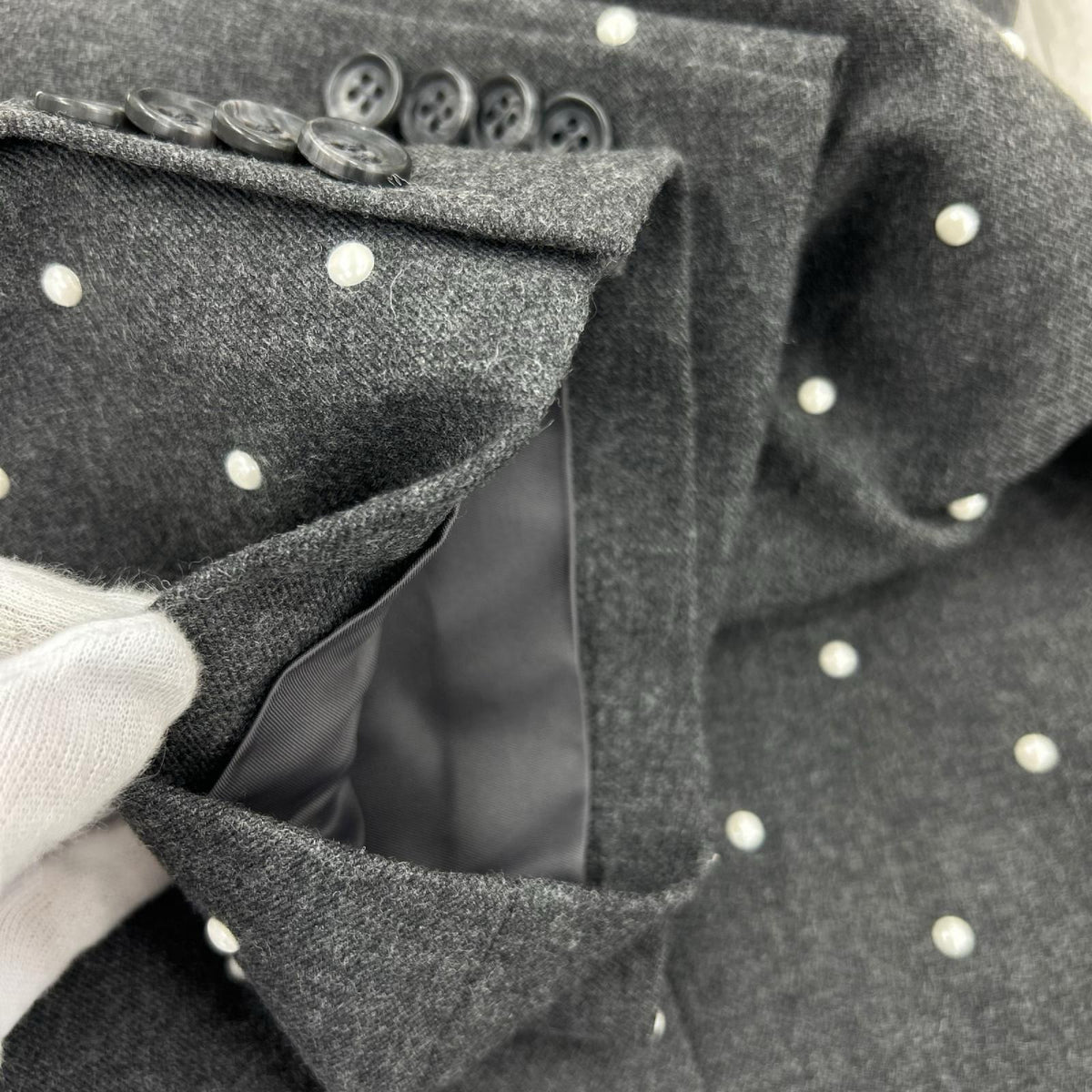 テーラードジャケット CLANE PEARL DOT JACKET ﾊﾟｰﾙｼﾞｬｹｯﾄ 1 ｸﾞﾚｰ 1 グレー