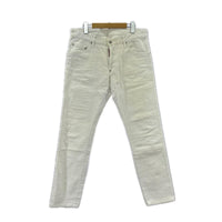 デニムパンツ DSQUARED2 21SS ﾘﾍﾟｱ加工ﾎﾜｲﾄﾃﾞﾆﾑﾊﾟﾝﾂ 50 白 50 ホワイト