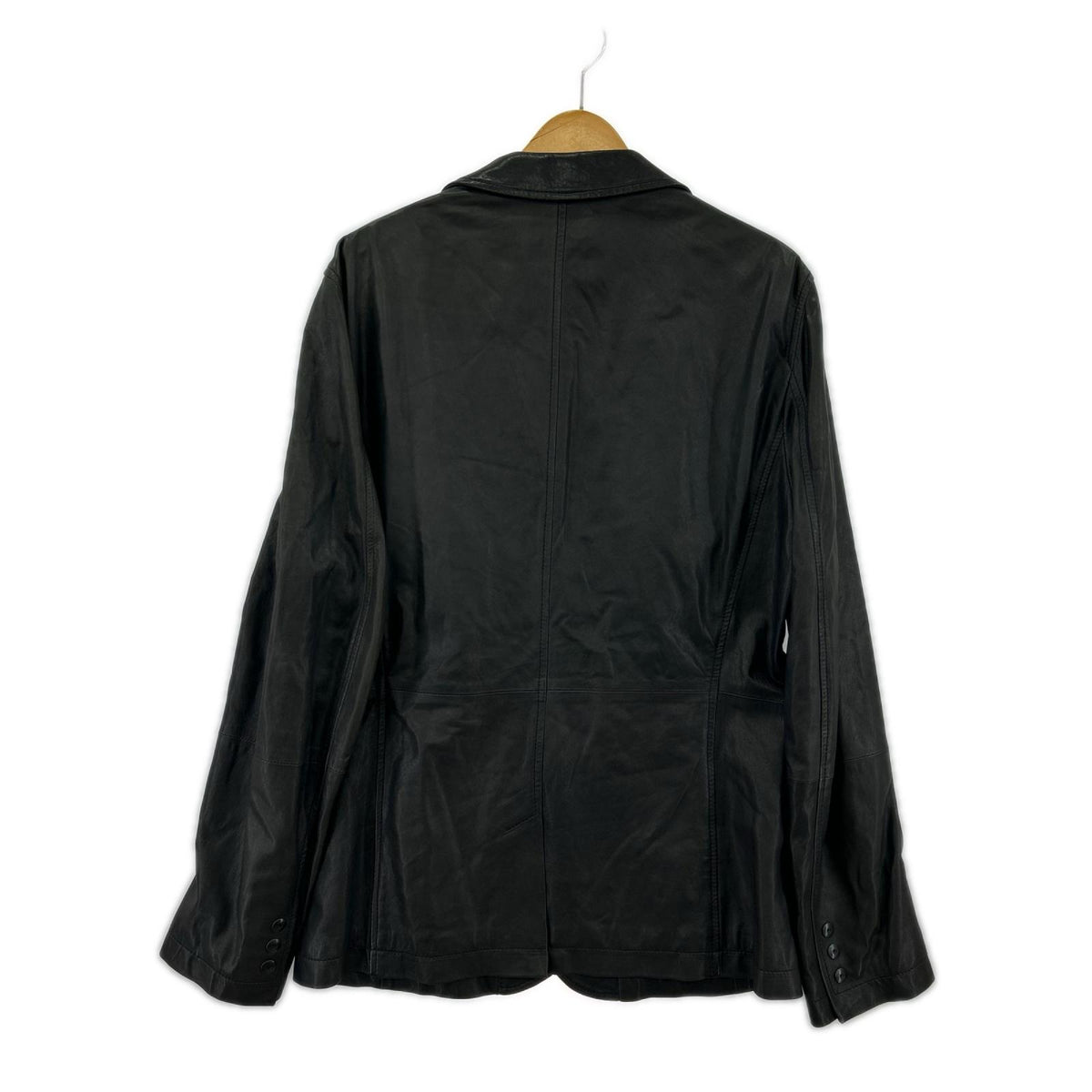 ジャケット GIORGIO ARMANI ｶｰﾌｽｷﾝ×ｼﾞｬｰｼﾞｰ ﾚｻﾞｰﾃｰﾗｰﾄﾞｼﾞｬｹｯﾄ 50 黒 50 ブラック