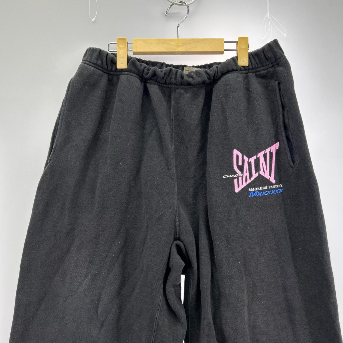 パンツ SAINT MICHAEL 25SS SWEAT PANTS RIBON SAINT ｽｳｪｯﾄﾊﾟﾝﾂ M 黒 M ブラック