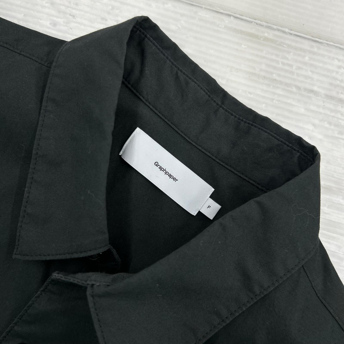 長袖シャツ Stretch Typewriter Box Shirt ﾌﾞﾗｯｸ ブラック