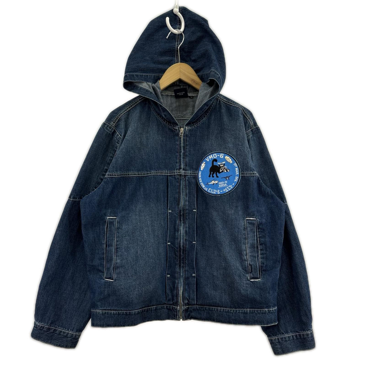 ジャケット INTERBREED Mash Up Denim Hoodie M ネイビー