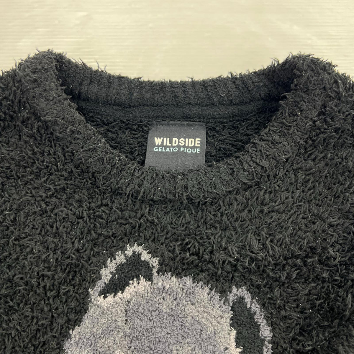 ニット WILDSIDEﾗｲﾝ ×gelato pique ｼﾞｬｶﾞｰﾄﾞ 黒 (M) M ブラック