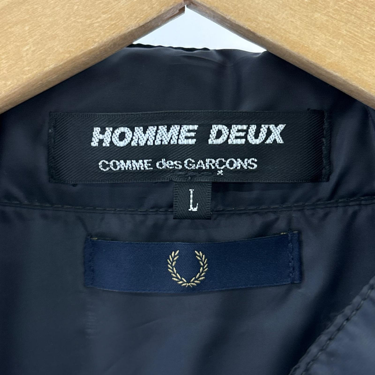 ジャケット HOMME DEUX×FRED PERRY 17SS ﾅｲﾛﾝｼﾞｬｹｯﾄ L ブラック